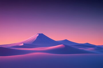 arafed mountain in the distance with a pink sky in the background