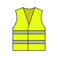 Reflective Safety Vest, High-visibility vest with reflective stripes, used for construction or road safety.