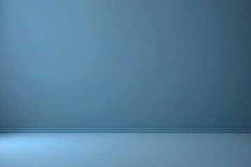 a close up of a blue room with a white floor and a blue wall