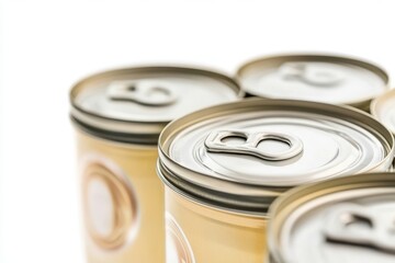 Canned food isolated on white background