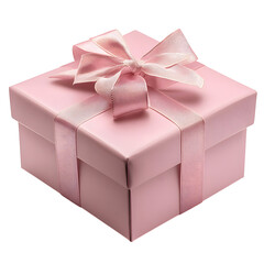 Fototapeta premium Pink Gift Box with Bow Isolated on White Background