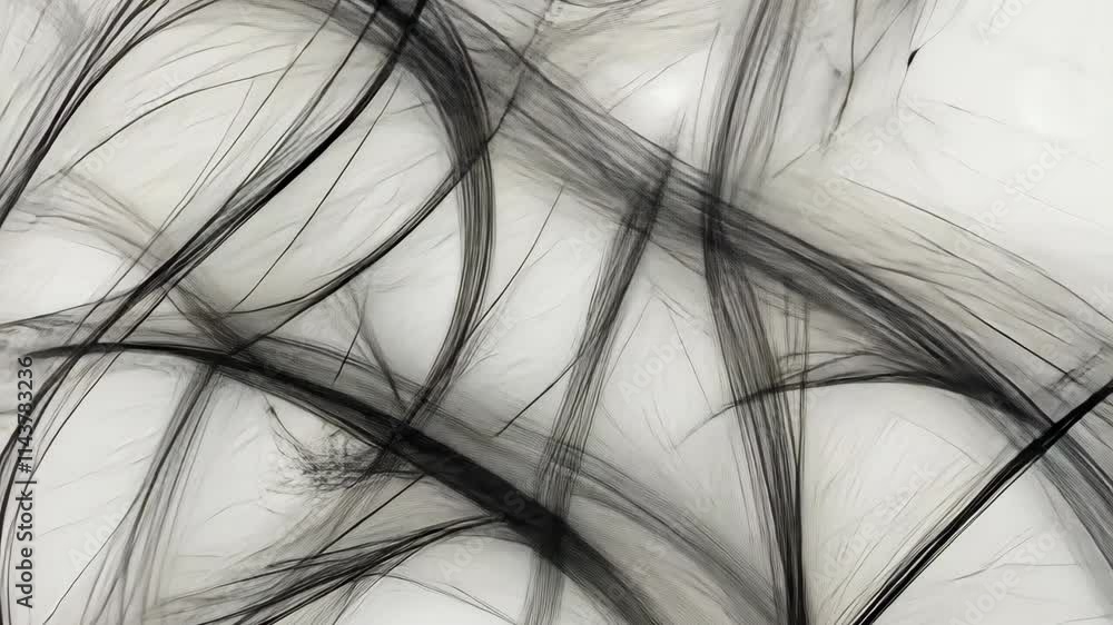 Poster abstract black and white lines create a chaotic design depicting movement and energy in a minimalist