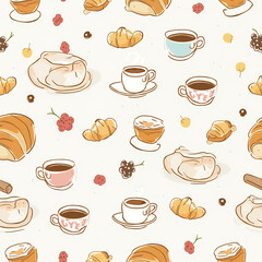 coffee and croissant pattern