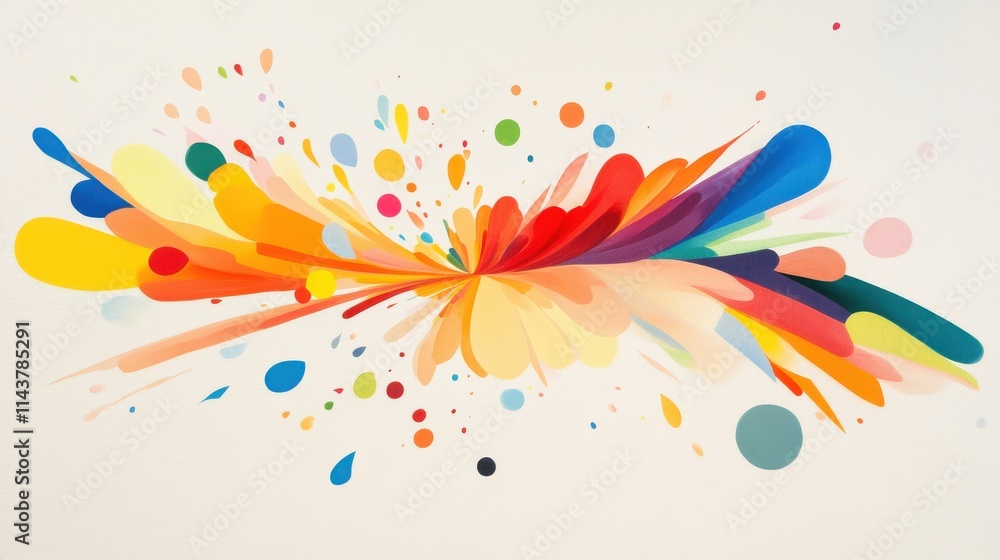 Aufkleber vibrant color splash with dynamic shapes and fluid motion representing energy and creativity in abst
