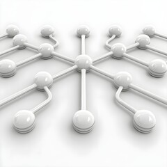 Fototapeta premium Abstract network connection with nodes and lines creating a structure