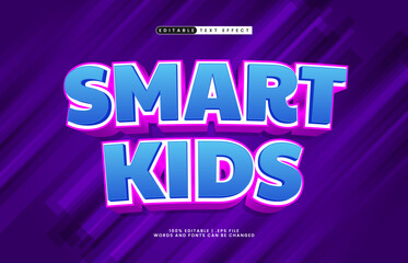 smart kids editable text effect with a kids and play text style