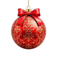 Red christmas ball isolated on white background. for chistmas, xmas,. Png transparent