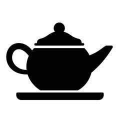 Classic tea kettle or teapot icon for brewing drinks