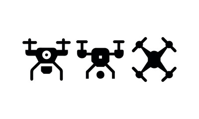 Vector Illustration of Different Drone Models, Drone, Quadrocopter icon set. Technology devices set. Drone silhouette icon. Vector Illustration. Vector Graphic.