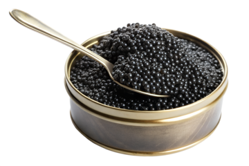 black caviar in a glass jar