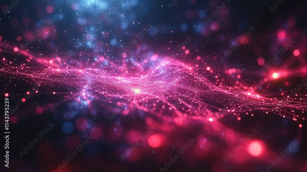 Poster abstract cosmic visualization with vibrant colors and patterns.