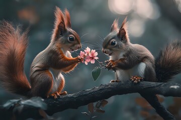 Obraz premium Vibrant autumn maple leaves with golden sunlight casting intricate shadows on a textured stone surface, serene forest ambiance,