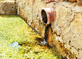 Wastewater pipe into a ditch