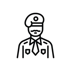 Black line icon for soldier