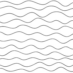 Thin line wavy abstract vector background. Curve wave. Line art striped graphic template. Vector