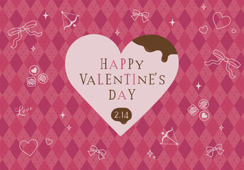 バレンタイン素材イラスト_アーガイル01