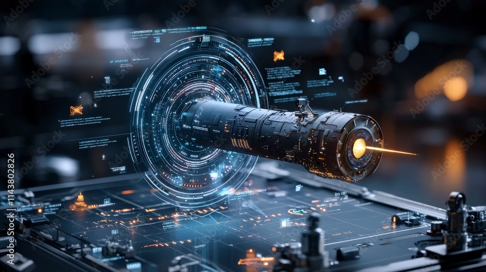 Poster Satellite data analysis digital interface technology hub virtual environment futuristic view data visualization