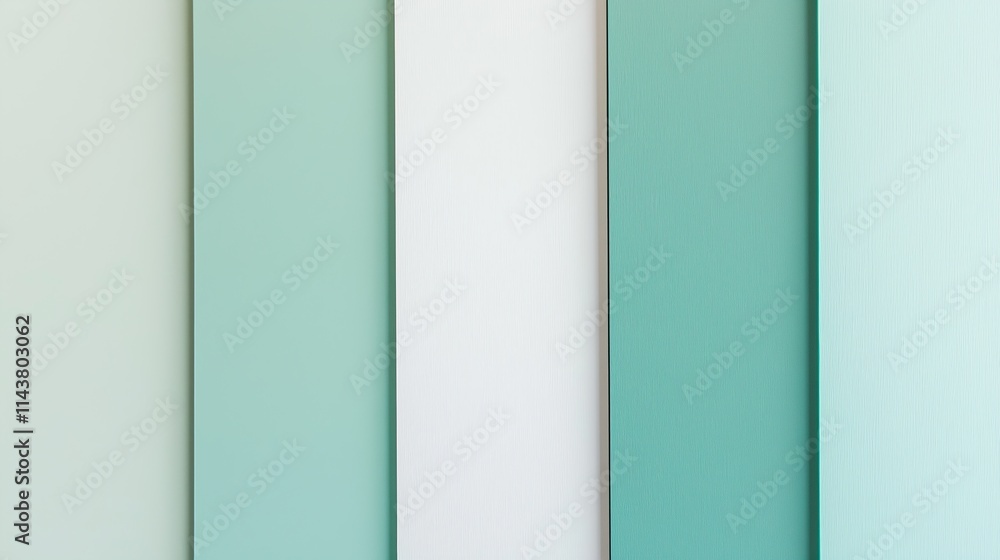 Poster soft teal gradient panels merging together in refreshing color scheme