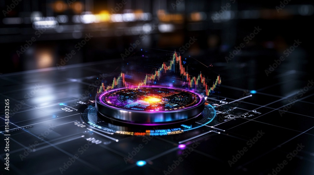Aufkleber Dynamic financial dashboard showcasing recovery trends business environment graphic representation future insights
