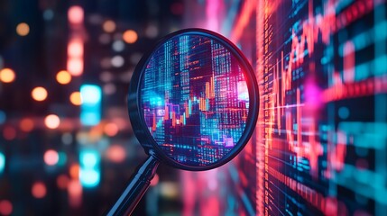 Analyzing market trends through data visualization digital space