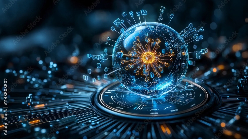 Poster Quantum computing revolution future technologies digital art abstract visualization futuristic innovation