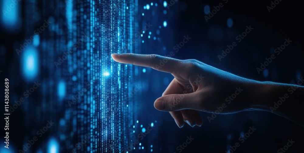 Poster interactive business analysis digital space data visualization virtual environment close-up graphica