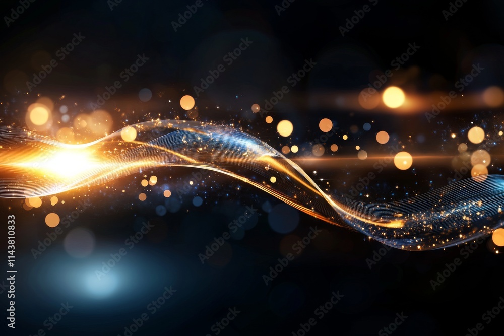 Poster bright swirling lights create a mesmerizing abstract display of color and movement in dark surroundi