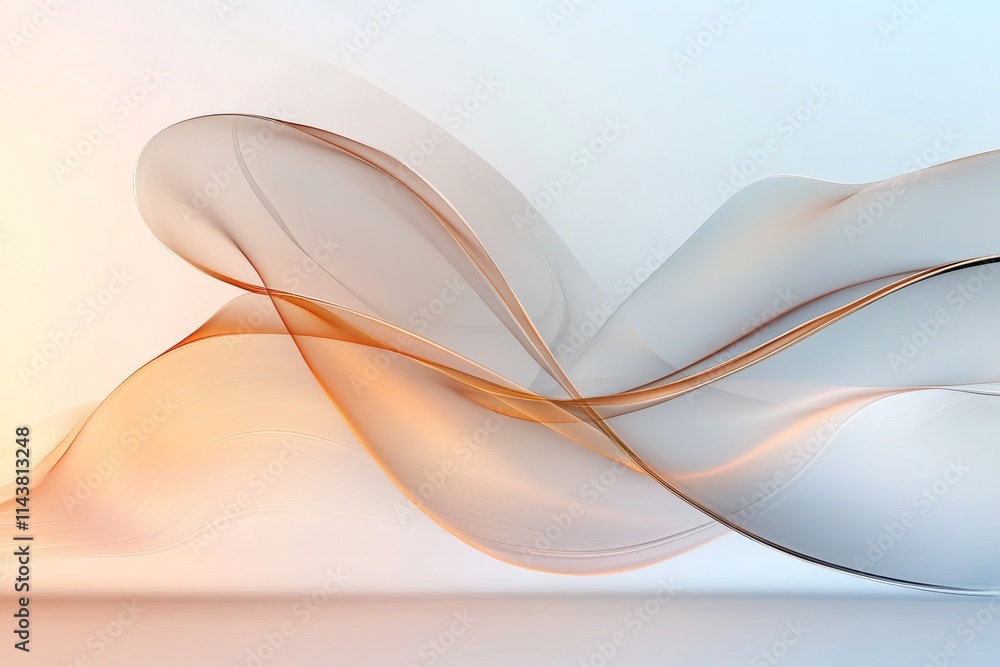 Aufkleber flowing abstract shapes create a sense of movement and tranquility in soft pastel colors