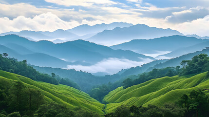Naklejka premium Beautiful mountain landscape with nature background