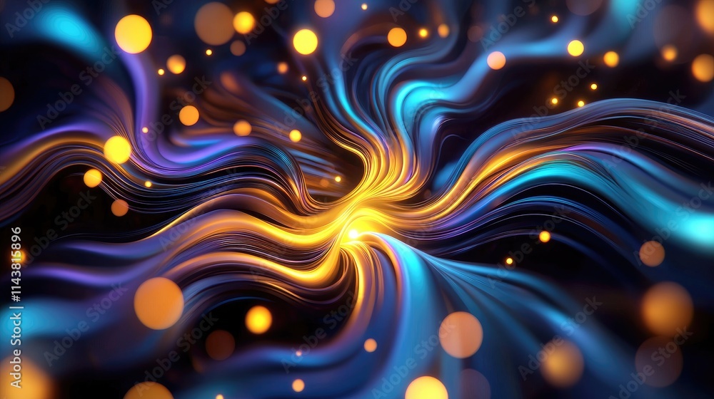Poster Dynamic colorful swirl abstract art digital creation vibrant environment visual flow artistic concept