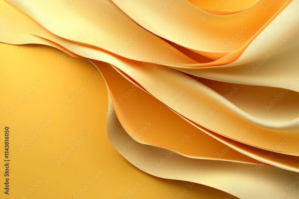 Aufkleber textured yellow and orange layers create a vibrant abstract composition with flowing curves and soft