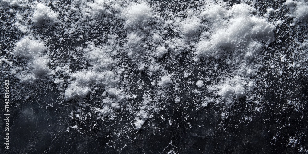 Leinwandbilder fluffy snow blankets the dark tile, creating a textured abstract background that highlights the cont