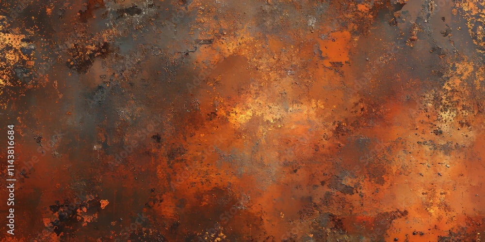 Poster rusted metal texture offers a captivating background, showcasing intricate details and colors. this 