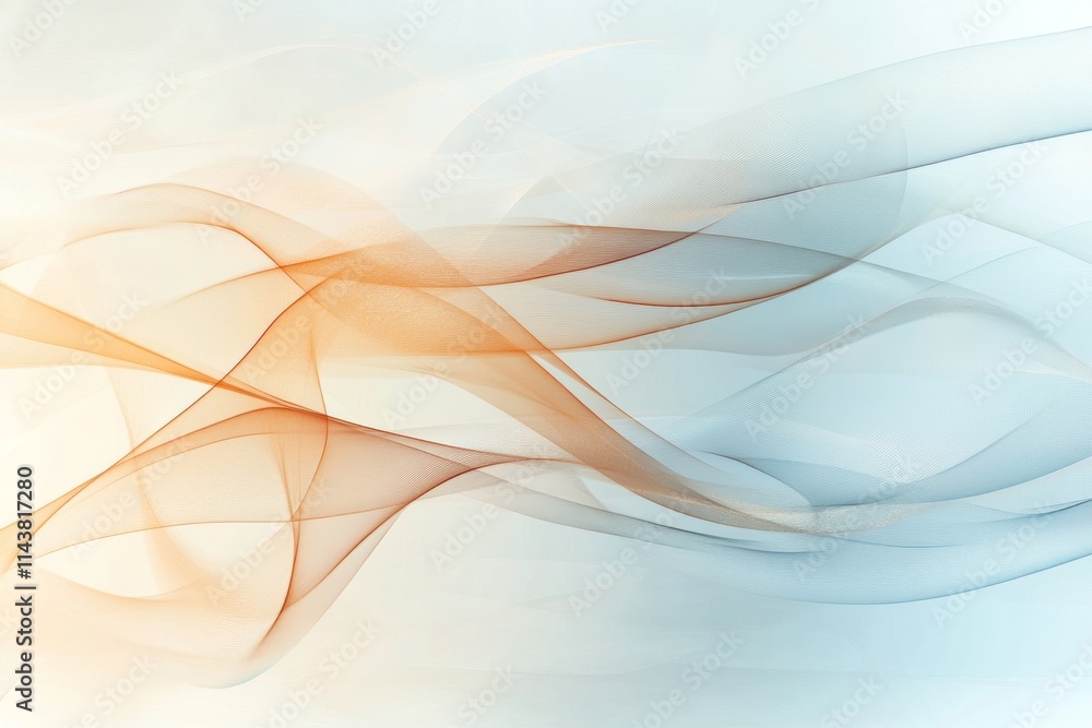 Aufkleber flowing abstract waves in soft hues create a serene and tranquil atmosphere for artwork and design i