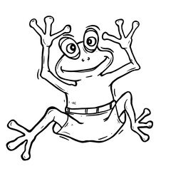 cartoon happy frog