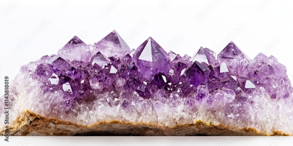 Aufkleber macro close up of an amethyst crystal druse showcasing its intricate textures and vivid colors again