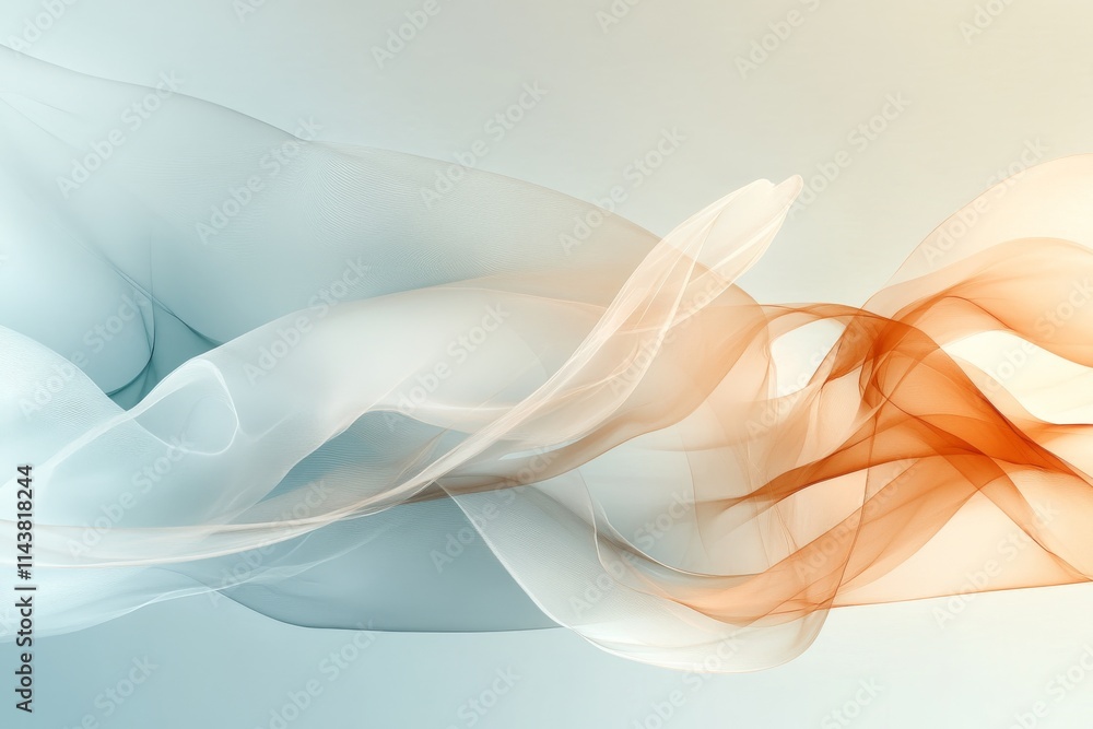 Poster swirling waves of color blend gracefully in a tranquil abstract composition showcasing dynamic movem