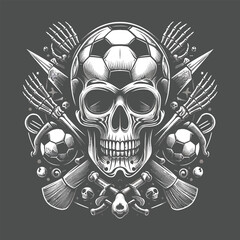 Skull with Soccer Ball - Graphic Design