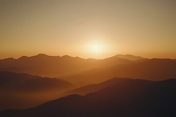 Obraz premium Sunrise scenic view over majestic mountains landscape photography serene nature aerial perspective