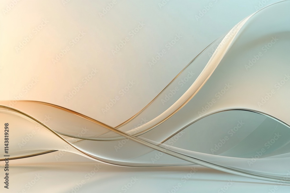 Aufkleber gentle flowing lines create an abstract composition in soft pastel colors with subtle gradients and 
