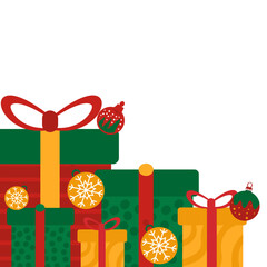 Christmas Gift Box With Ball Corner