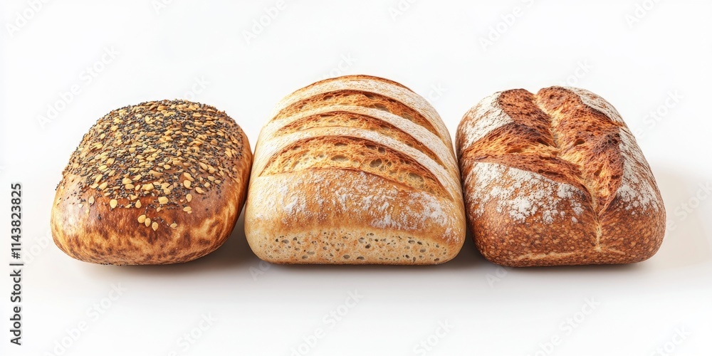 Aufkleber bread displayed against a clean, isolated white background, showcasing the texture and details of th