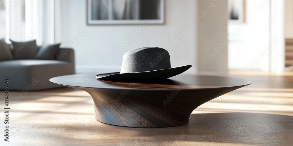Aufkleber unique interior special table design featuring a stylish hat, showcasing innovative table design ele