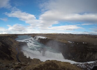 Gullfoss falls in southwest Iceland