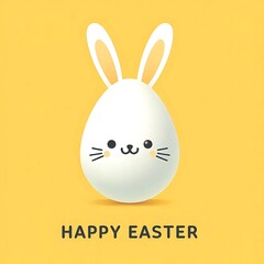 Fototapeta premium Easter egg with bunny ears. Generative AI