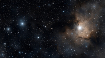 Naklejka premium Cosmic Nebula: Stellar Dust and Distant Stars 