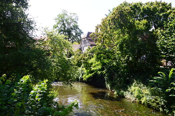 Panorama at the River Oker in the Old Town of Wolfenbüttel, Lower Saxony