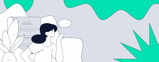 Flat vector illustration of business people operating work scene
