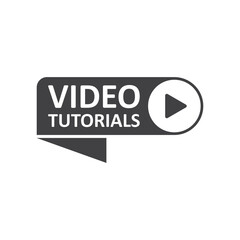 Obraz premium Play video tutorials icon in flat style. Education software vector illustration on isolated background. Webinar training sign business concept.