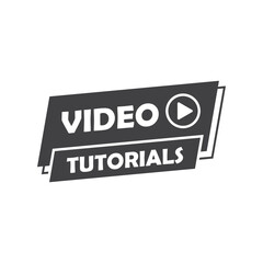 Play video tutorials icon in flat style. Education software vector illustration on isolated background. Webinar training sign business concept.